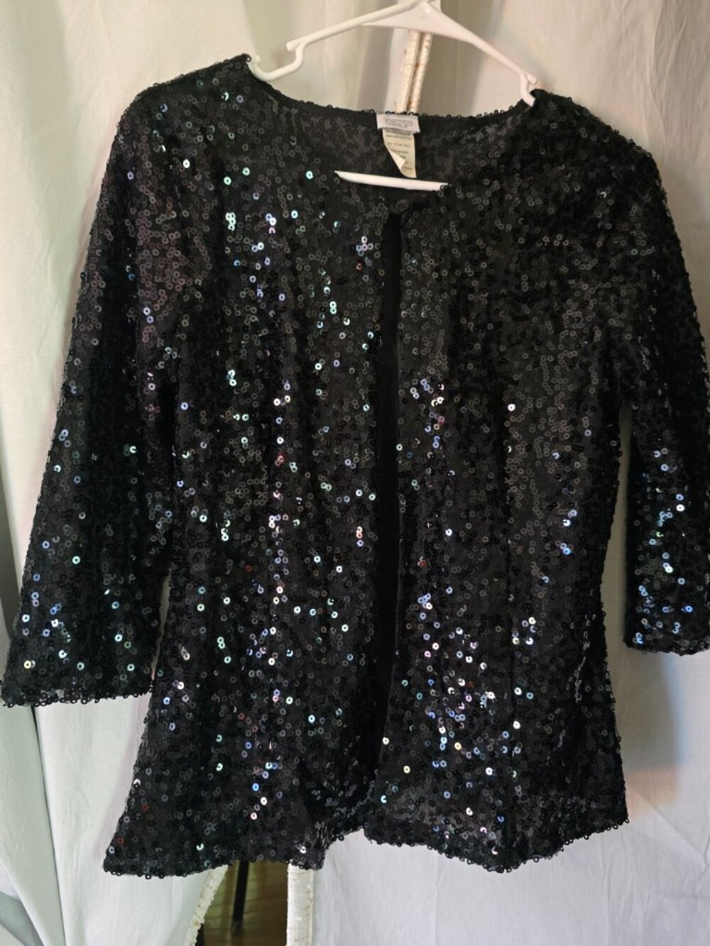 [NWT] Charming Charlie Black Sequin Sheer Jacket Cardigan - M